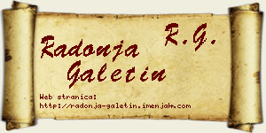 Radonja Galetin vizit kartica